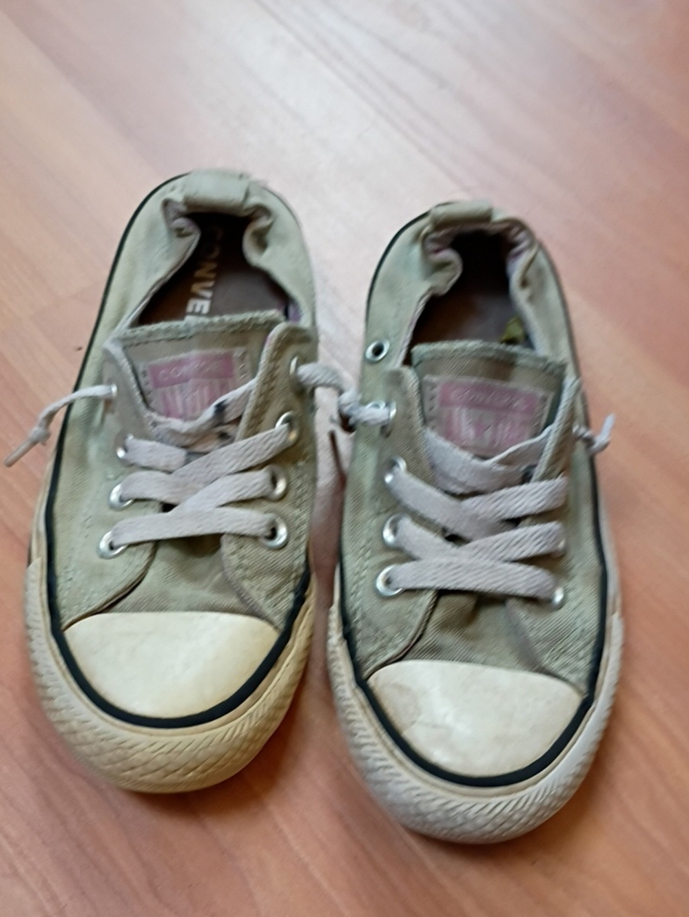 Converse Kids Low Top Canvas Sneakers in Olive